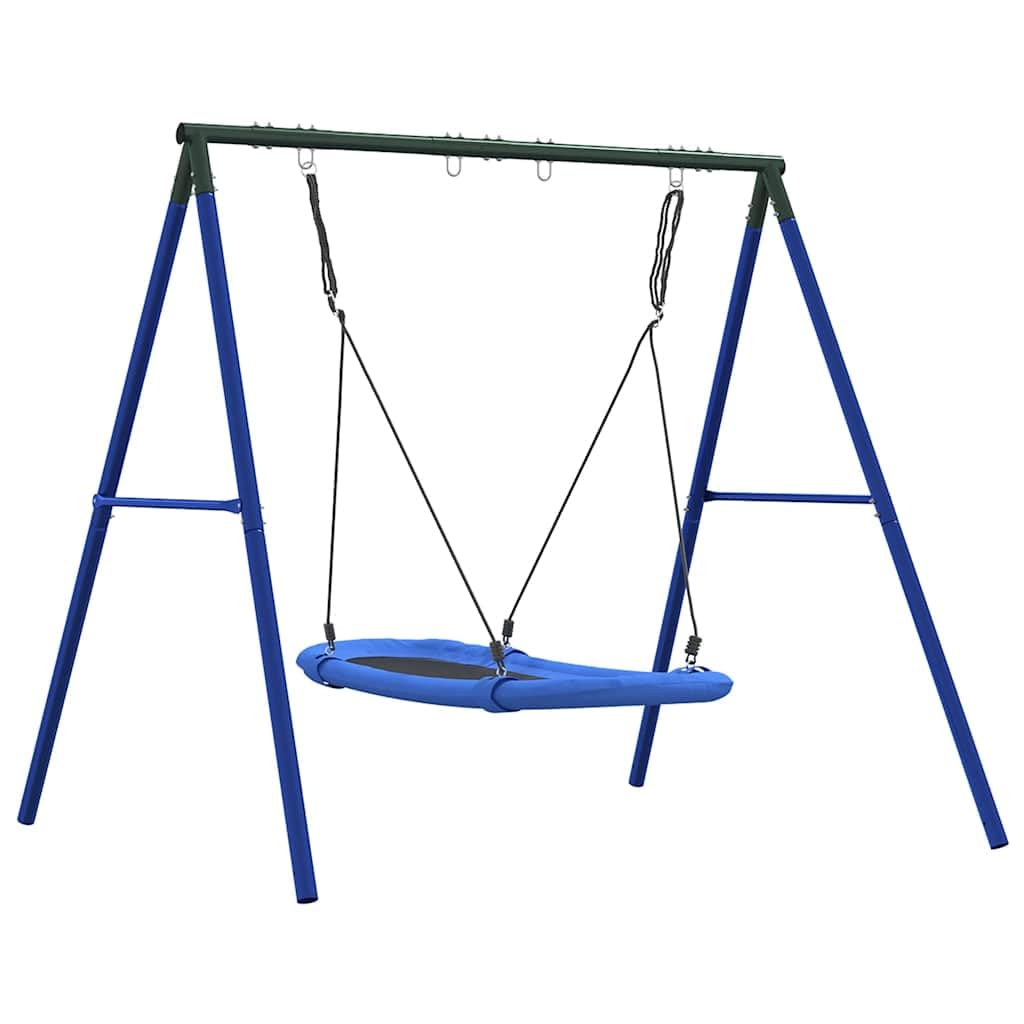 Schaukel-Set mit Nestschaukel und robustem lackiertem Stahlgestell 206x185x185 cm für Kinder 3-10 Jahre, Outdoor Gartenspielzeug mit verstellbarem Sitz für Bewegung, Motorik und Balancieren