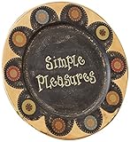 Your Hearts Delight Simple Pleasures Wooden Decor Plate, 11-1/2-Inch