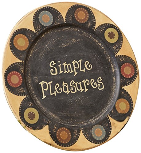Your Hearts Delight Simple Pleasures Wooden Decor Plate, 11-1/2-Inch