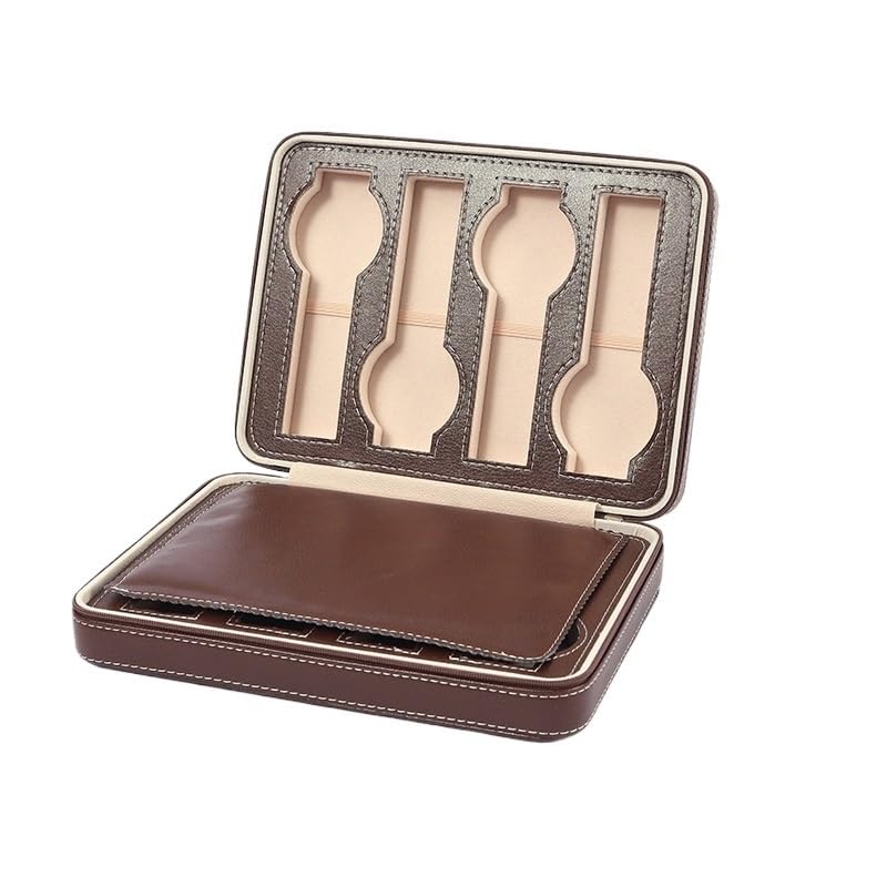 Organizzatore di Box per Uomini Borsa Porta Orologi Portatile da Viaggio con Cerniera, Scatola a 8 Posizioni, Adatta for Collezione e Tasca Vetrina per Orologi da Uomo/Donna(A)