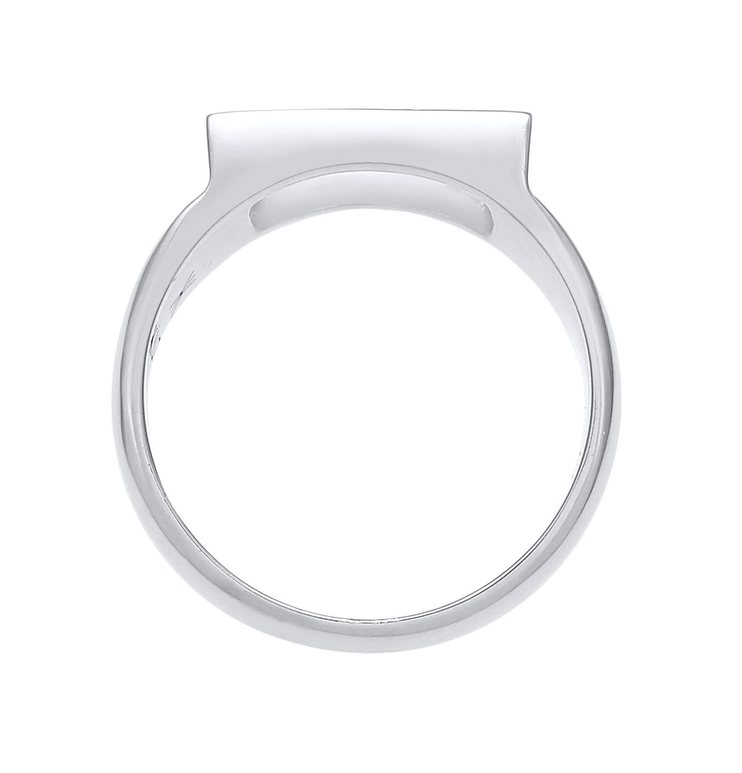 Kuzzoi Siegelring Herrenring poliert Bandring massiv (13 mm) 925 Silber | Markantes Schmuck Accessoire mit rechteckiger Oberfläche Ring für Männer in der Ringgröße 60–66