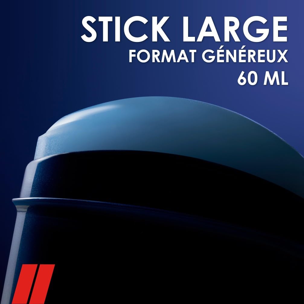 MENNEN - MARINE Deodorant Homme 24H - Stick Large - Sans Alcool - Anti-Traces - 60 ml - Lot de 6