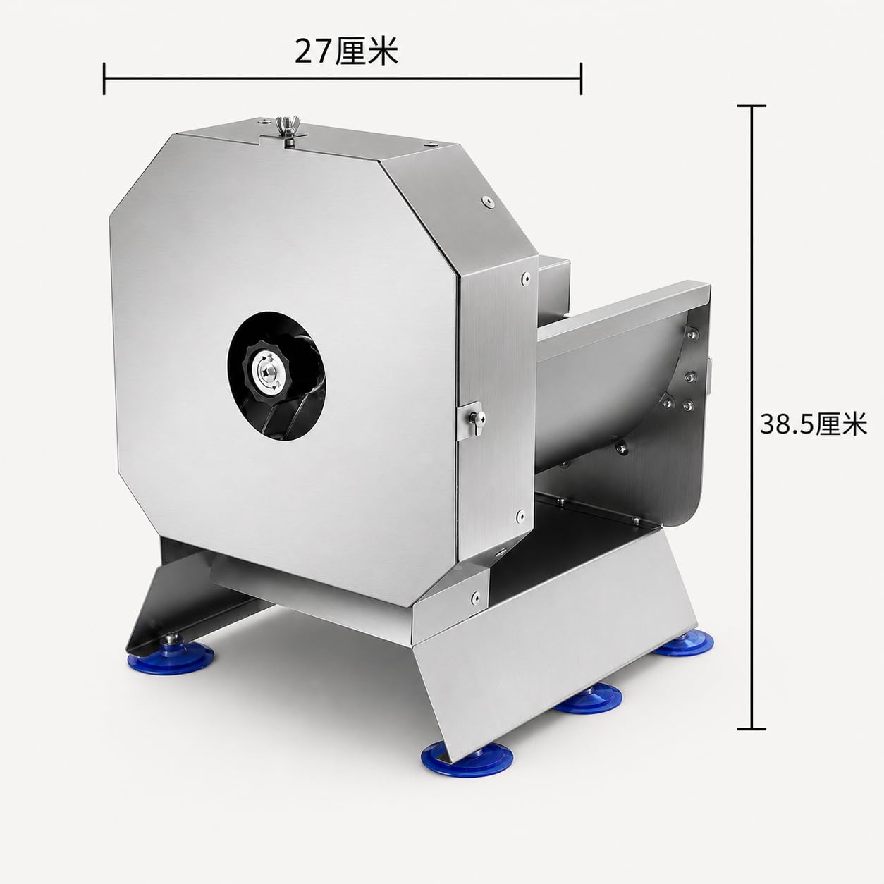 Kommerzieller elektrischer Gemüseschneider, 0–10 mm verstellbar, 75 kg/h | Edelstahlschneider mit abnehmbaren Komponenten zum Schneiden von Tomaten, Zwiebeln, Kartoffeln, Kohl und anderem Gemüse.