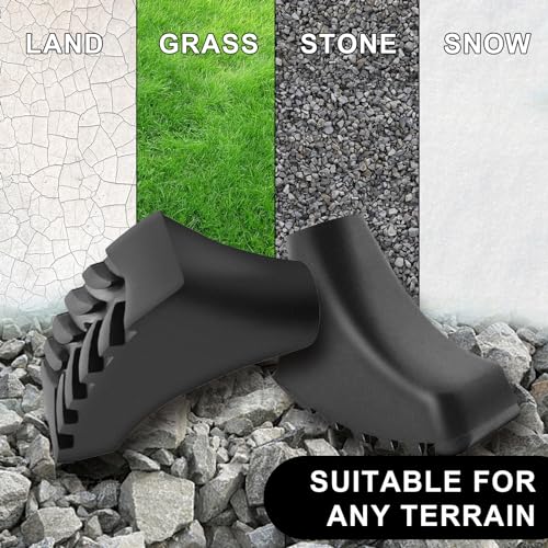 6Pcs Trekking Poles Tips Hiking Accessories - Cane Tips for Walking Sticks Rubber Tips for Hiking Sticks, Replacement Rubber Walking Accessories Tips Fit Most Trekking & Hiking Poles by Inscool