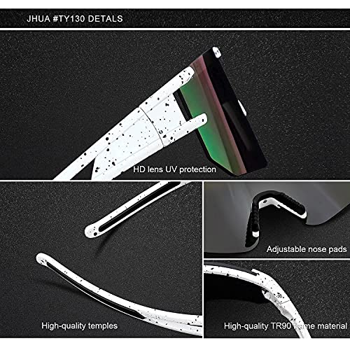 Jhua Polarized Sports Sunglasses For Men Women,Cycling Glasses For Fishing Running Golf Baseball Driving #TOP2
