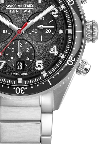 Image of Swiss Military Hanowa SMWGI0003803 NAVALUS PRO Chrono - Swiss Made Round Black Chronograph - Watch for Men