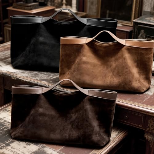 Bolso Tote de cuero genuino para mujer miniatura 7