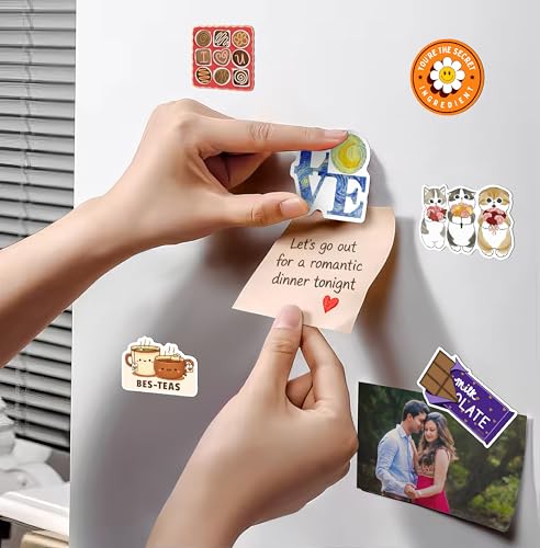 Image of WallDesign Romantic Couple Love Magnets (16 Pieces) - Cute Love Quote Fridge Magnets for Daily Messages - Couple Gift for Anniversary, Newly Married, Wife, Husband, Girlfriend & Boyfriend