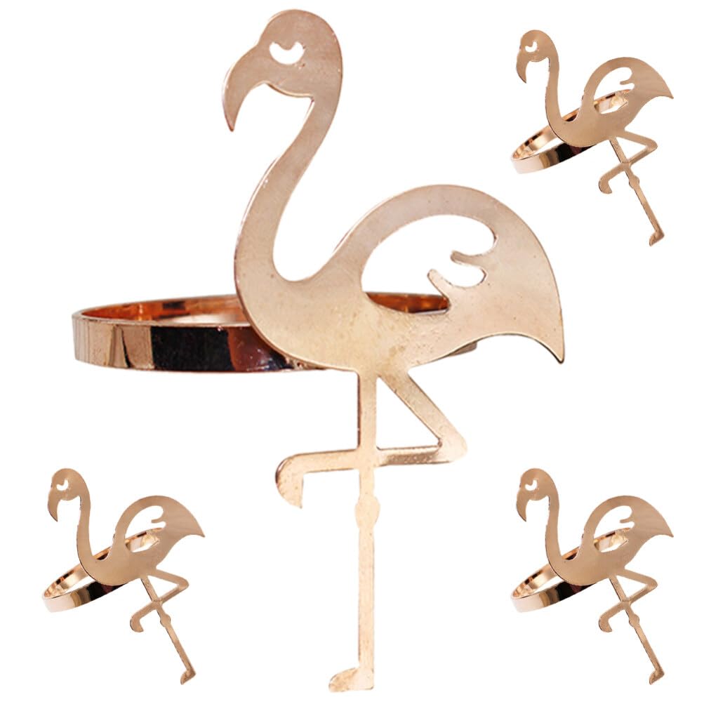 ULTECHNOVO Flamingo Serviettenringe - 6-tlg. Set Für Tropische Partys In Rosa
