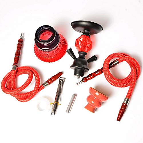 SSOLEREIT Wasser Bong Shisha Glasvase mit 2 Schlauch Beaker Bong Glas Wasser EIS Bubblers Handgemachte Hookahs for… – Bild 3