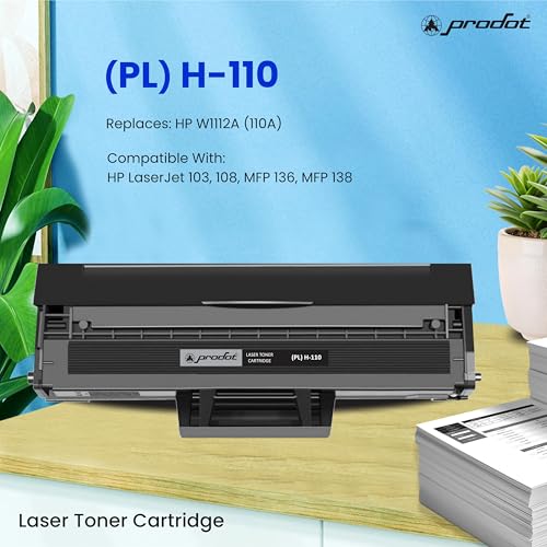 Image of ProDot 110A Toner Cartridge Replaces HP W1112A (110A) Compatible with HP LaserJet 103 /108 /MFP 136 /MFP 138 I 1500 Page Yield I 1 Year Warranty (1 PC)