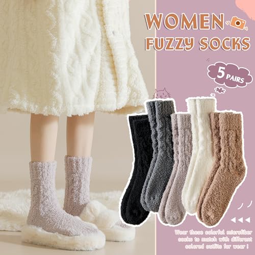 WEVIAS Womens Fuzzy Socks Slipper Fluffy Comfy Cozy Winter Soft Warm Fleece Cabin Plush Sleep Socks4