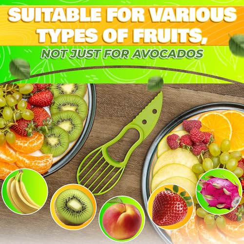 Image of Avocado Slicer Tool 3 in 1 - Food-Grade Plastic Cutter, Peeler & Pit Remover for Easy Slicing, Scooping & Quick Food Prep - Easy to Use Avocado Peeler Tool | Durable Ergonomic Design Kitchen Gadget