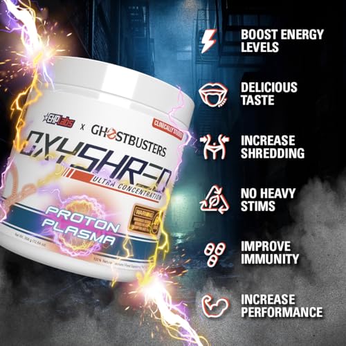EHPlabs x Ghostbusters OxyShred Pre Workout Powder & Shredding Supplement - Preworkout Powder with L Glutamine & Acetyl L Carnitine, Energy Boost Drink- Proton Plasma, 60 Servings - Image 5