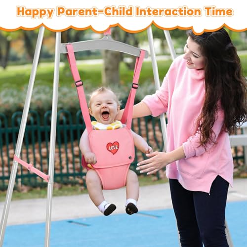 Image of 4-in-1 Toddler Swing Set & Baby Jumper and Bouncer for Toddlers | Foldable Baby Swing Stand for Outdoor /Indoor Play, Easy to Assemble and Store for Ages 6 Months to 10 Years Old