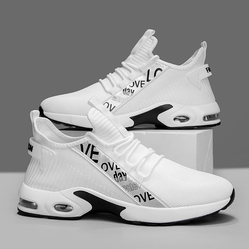 Color-Blocked Orthopedic Comfy Trendy Air Cushion Platform Shoes for Outdoor Walking Jogging Camping, All Seasons Men's Lace Up Sneakers3