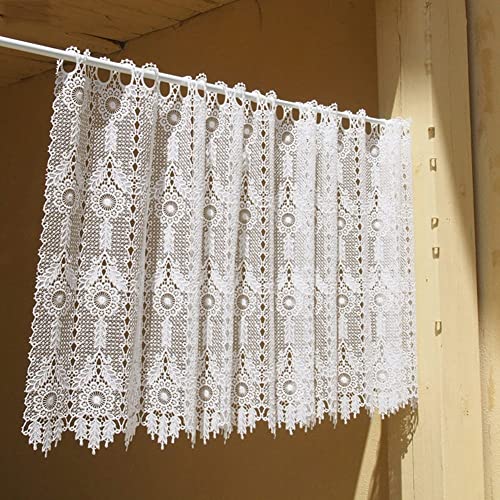 Shabby Chic Lace Curtain Valance,Beautiful Sheer Short Half Curtain for