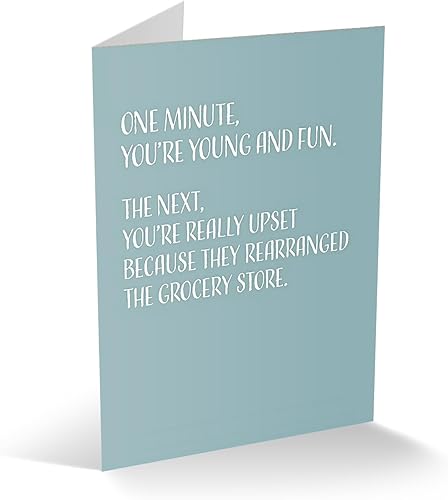 Divertida tarjeta de cumpleaños – Tarjeta de felicitación para marido y esposa con sobre para hombres y mujeres, interior en blanco, fabricada en