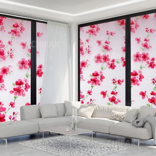 Image of CHIPAK Premium Vinyl Privacy Stained Window Glass Film (18x150 Inch) - Self-Adhesive Decorative Sticker Opaque Sheet Tint Wallpaper for Glass Cover Window, Door, Office, Home.| Anti-UV. Mystic Pink