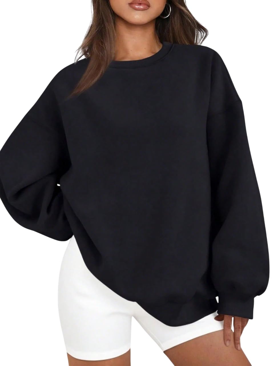 dockstreet Women's Blended 100% Cotton and Fleece Blend Oversized Fit® Baggy Fit Drop Shoulder Cool and Stylish Sweatshirt-picture-49