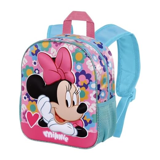 Minnie Mouse Heart-Mochila 3D Pequeña, Rosa, 26 x 31 cm, Capacidad 8.5 L