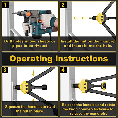 Imquali IMQ-900 Rivet Nut Tool Rivet Nut Kit, 16 Inch Rivnut Tool Kit thumb #4