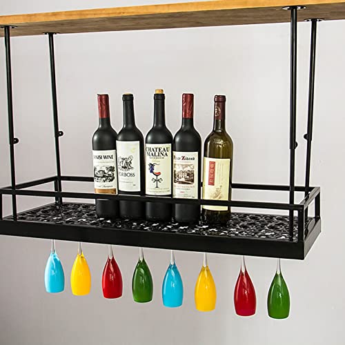 Étagère de rangement pour gobelets et vin en fer forgé au design industriel chic - 3