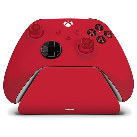 Controller Gear Pulse Red Universal Xbox Pro Charging Stand with 1100 Mah Rechargeable Battery, Charging Station for Xbox Series X|S and Xbox One
