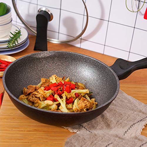 Wok de piedra Maifan antiadherente con mango desmontable miniatura 4