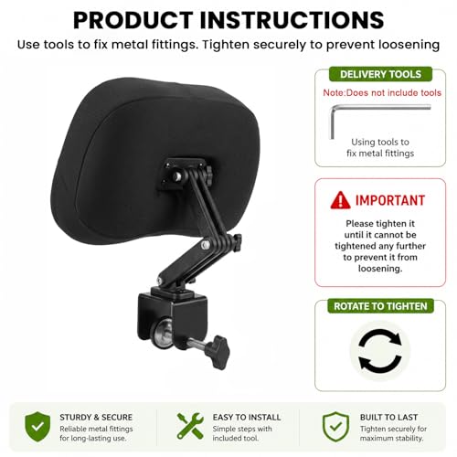 Image of Ergonomic Adjustable Headrest Pillow for Office & Standard Chairs Memory Foam Neck Support Cushion, 3D Mesh Breathable Design, Tilt & Height Adjustable for Comfortable Posture and Pain Relief