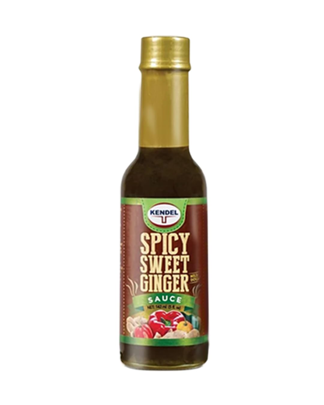 Kendel Spicy Sweet Ginger Sauce – Authentic Jamaican Ginger & Pepper Sauce, 142ml | Perfect for Sweet and Spicy Dishes, Marinades & Table Seasoning