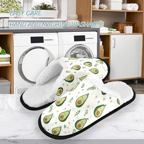 Avocados Lovely Green Slippers For Women Men Soft Memory Foam Non-Slip Fruit Winter Indoor House Shoes Travel Slipper3