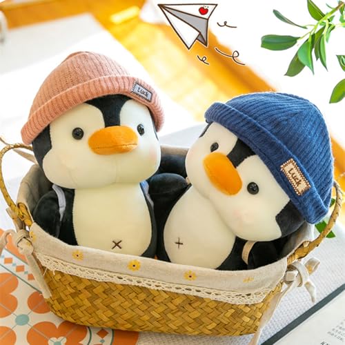 Image of BSVOME 9 inches Penguin Stuffed Animals Soft Plush Cute Travel with Hat Backpack Doll for Boys Girls