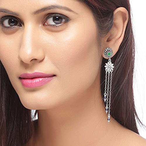 Image of Voylla Mehrunisa Tassels Drop Earrings