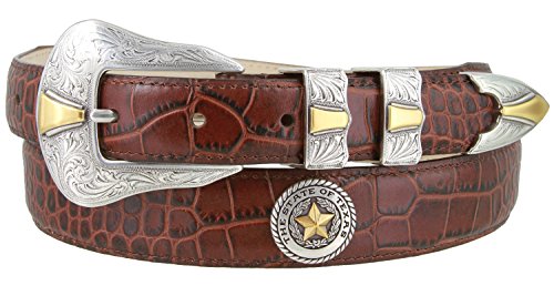 2061 Texas Seal Gold Calfskin Leather Dress Belt