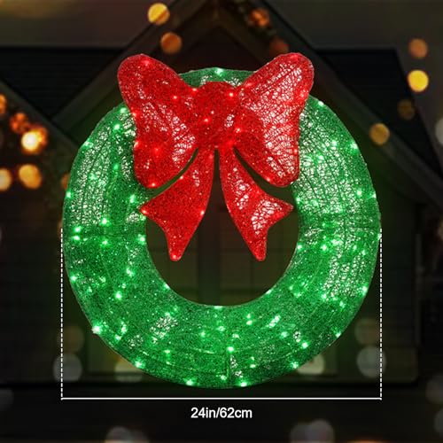 Couronne de Noël extérieure prête à poser, finis les câbles emmêlés - 7