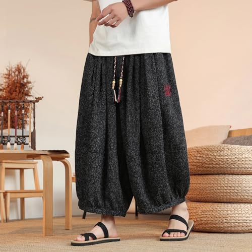 Summer Shorts Men's Japanese Loose Wide Leg Pants Casual Lightweight Trousers for Mens Streetwear2