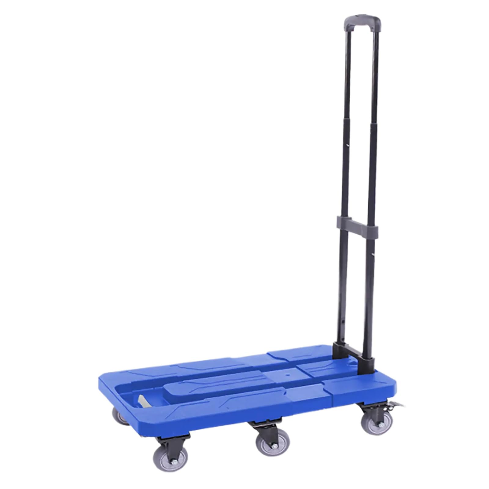 Carro de Plataforma, Carretilla Manual Plegable, con Base Extensible, Diseño de 6 Ruedas, Portátil y Fácil de Almacenar, Adecuado para Aeropuerto, Mudanzas, Almacén(Blue)