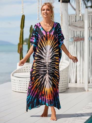 Image of Kaftan Dresses for Women Plus Size Bathing Suit Cover up Caftan Maxi Beach Dresses