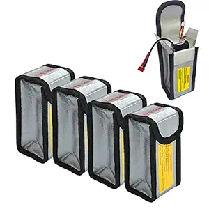 4pcs Lipo Battery Fireproof Explosion Proof Bag Storage Guard Safe Pouch 125mm