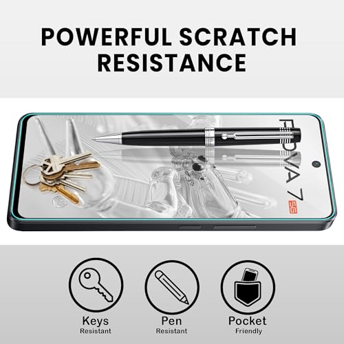 Image of ArmourPro Military Grade Gorilla Tempered Glass Compatible For Tencno Pova 7 5G (6.78 Inch) With Easy Installation Kit for Smartphone| Edge To Edge Coverage | Black, Pack of 2