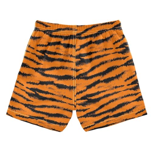 Boys Beach Shorts Summer Kid Swim Shorts Tiger Skin Animal Print Boy Swim Trunks Knee Length Board Short 2T-122