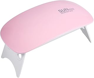 Mini secador de unhas, mini lâmpada de unhas, lâmpada de LED portátil UV para unhas em formato de mouse, tamanho de bolso, secador de unhas de gel com cabo USB, lâmpadas UV de 6 W para unhas de gel (rosa)