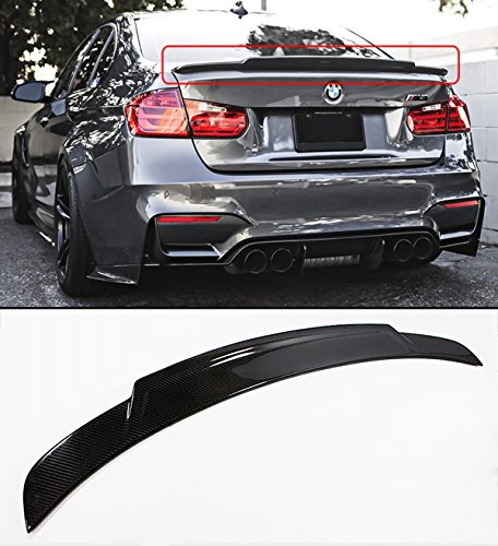 Cuztom Tuning Fits for 2012-2018 BMW F30 3 Series & 2015-2018 F80 M3 High Kick Extended Big Carbon Fiber Trunk Spoiler Wing