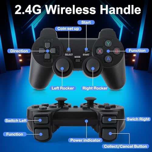 HHU Wireless Retro Game Console Stick, Plug and Play Video Controller, Pre-installed with Over 42,000 Games, 49 Emulators, 256GB Built-in Memory Card, 4K HDMI HD Output, 2 Wireless Game Controllers - Image 6
