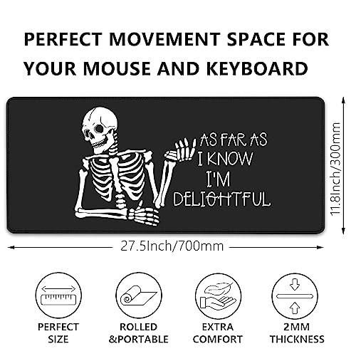Image of Skull Skeleton Mouse Pad for Desk,Desk Mat for Desktop,Keyboard and Mouse Pad,XL Gaming Mouse Pad Mousepad for Computer Office Home Work(27.5X11.8 in)