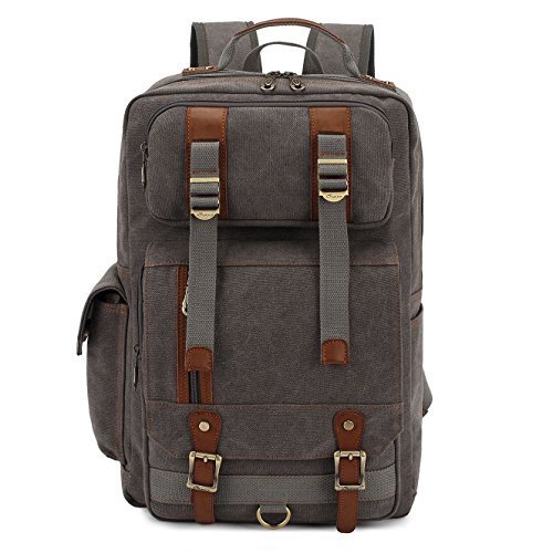 BLUBOON Lienzo Mochila Hombre Mochilas Lona Vintage Bolsas Canvas de Gran
