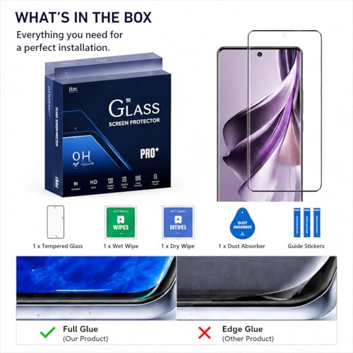 Image of Compatible For Realme 12 Pro 5G / Realme 12 Pro Plus /Realme 12 Pro+ Edge to edge Curved Full Glue Tempered Glass with installation kit (Non UV glue Tempered glass)