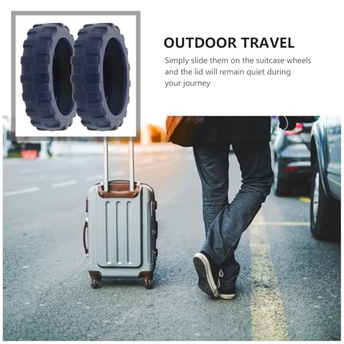 8pcs Silicone Suitcase Wheel Covers Luggage Feet Protectors for Noise Reduction and Absorption Compatible Brands4