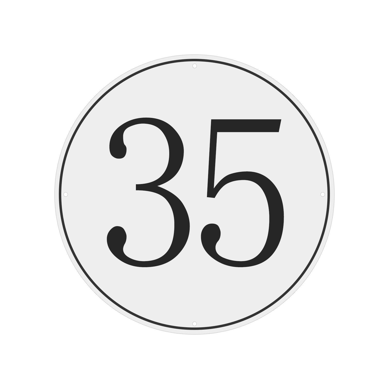 PATIKIL Large Metal Number Sign, 12" Diameter Aluminum Number 35 Sign Plate Area Marker Parking Weather-Resistant Signs for Indoor Outdoor Use